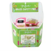 BRASS SAFETY PINS 50PCS - 12PCS PER BUCKET, PINK AND BLUE CASE- 23MM